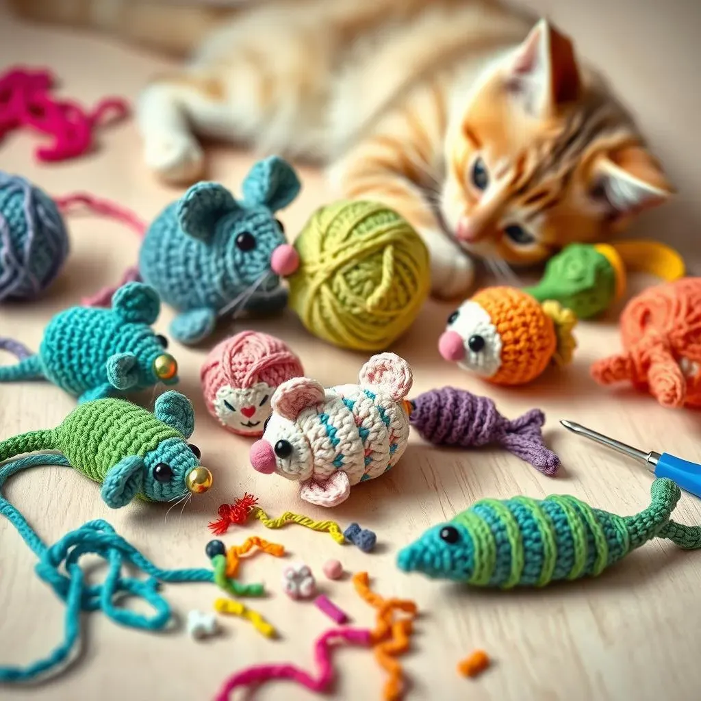 16+ Free Crochet Cat Toy Patterns: From Mice to Sardines & Beyond