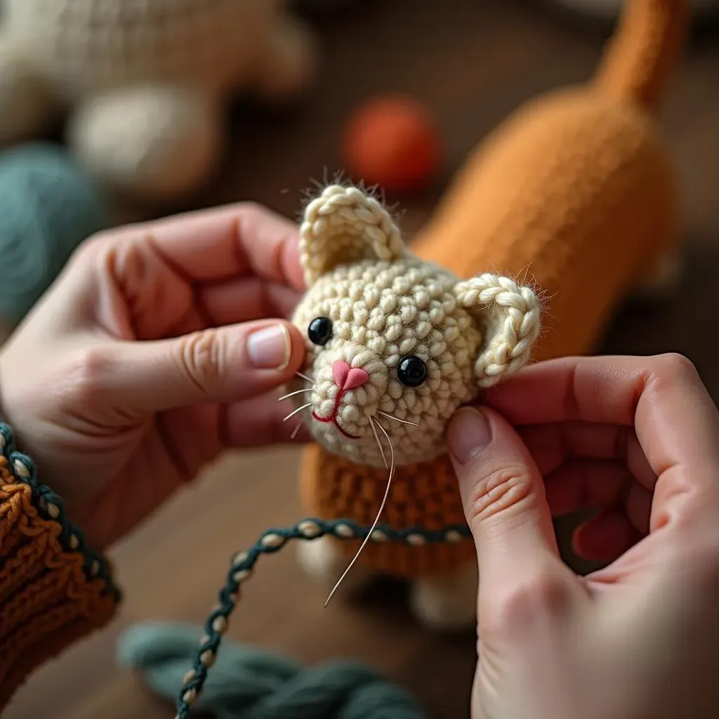 Assembling Your Crochet Cat: Joining Body Parts and Adding Details