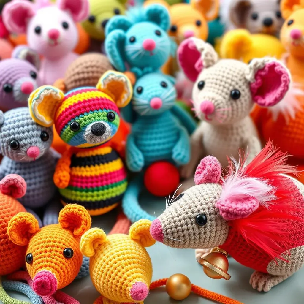 Creative Crochet Cat Mouse Toy Variations: Colors, Sizes, and Addons
