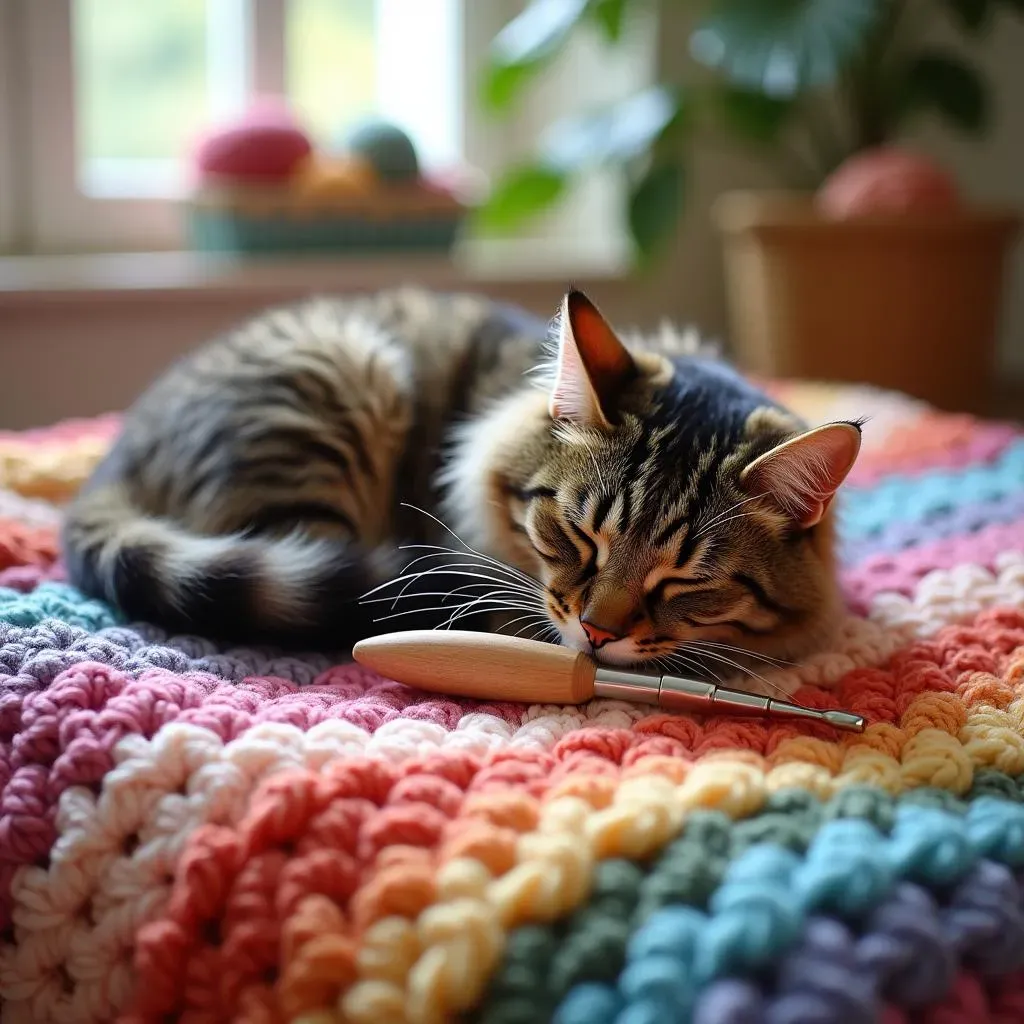 StepbyStep: How to Crochet a Basic Square Cat Blanket