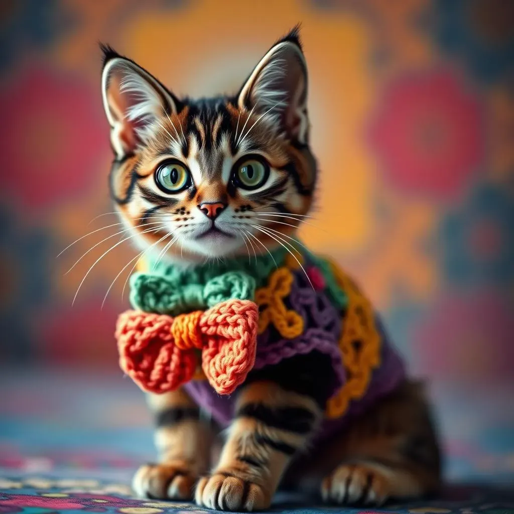 Stylish Crochet Cat Accessories for Feline Fashionistas